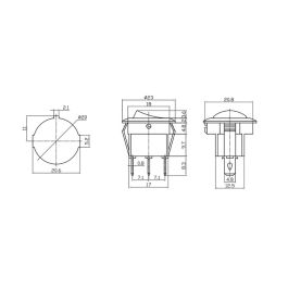 Recambio interruptor redondo empotrado 6,5a negro