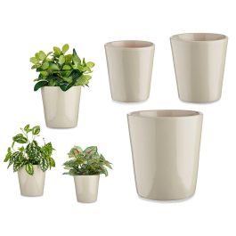 Ibergarden Set 3 Macetas Cerámica Cónicas Gris - Diámetros 14cm, 17cm, 22cm Precio: 12.50000059. SKU: B19A9SSC7M