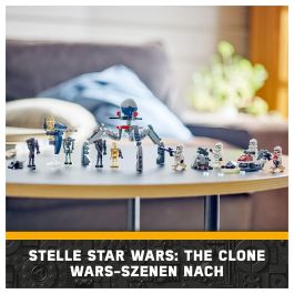 Lego 75372 Star Wars Paquete de Batalla de Soldados Clon y Droides de Batalla con Moto Speeder y Minifigura