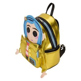 Loungefly Mochila Muñeca Coraline de Piel Vegana Dorada con Detalles Bordados - 22,5x26,25x11,25cm