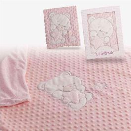 Manta doble 100x75 oso bordado rosa cajita regalo Precio: 16.50000044. SKU: S2427024