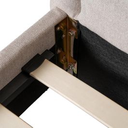 Cama Beige Tejido Dormitorio 160 X 217 X 107 cm