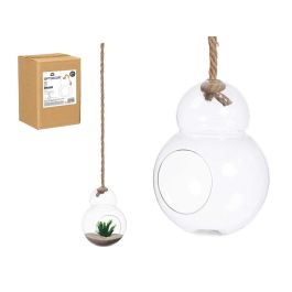 Giftdecor Jarrón Bola Colgar Cuerda Doble Bola Pequeño 15x20x15 cm Vidrio Borosicilato Cañamo (8 Unidades) Precio: 41.50000041. SKU: B1H6KREX9S