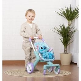 Smoby Silla de Paseo Infantil Stitch con Peluche, 49x38x53 cm, Edad Mínima 3 Años