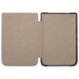 Pocketbook Funda Flip WPUC-627-S-GY para PocketBook Basic Lux 2 y Touch Lux 4 - Imitación Piel, Microfibra, Marrón Gris