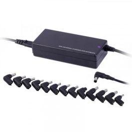 Ewent EW3966 Adaptador Cargador de Corriente Universal Automático para Notebooks 90W con 8 Puntas 110-240V Negro