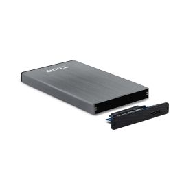 TooQ TQE-2527G Caja Externa USB 3.1 Gen 1 para Disco Duro HDD/SSD 2.5" SATA I/II/III hasta 4TB Aluminio Gris Compatible Windows Mac Linux
