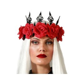 Cinta Floral con Rosas Rojas y Corona Negra para Disfraz Gótico o Catrina Precio: 1.88999943. SKU: B1HJWZJ3RE