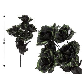 Ramo Decorativo Flores Negras Con Brillos Verdes 35 cm Halloween Naturaleza Oscura Precio: 2.95000057. SKU: S1131323