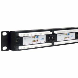 PHASAK Panel transferencia UTP 19" Cat. 6 dual 24p.1U PHASAK negro