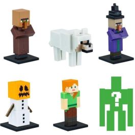 Bandai MIN3701405829070 - Set de 6 Mini Figuras Coleccionables de Minecraft + 1 Figura Misteriosa Sorpresa