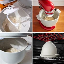 Kitchenaid 5KSM2CB5BGS Bol para Pan con Tapa Grey Speckle para Robot de Cocina, Apto para Horno