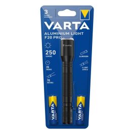 Varta Linterna 16607101421 F20 Aluminium Lights Pro LED, 2xAA, A Prueba de Golpes, Enfoque de Precisión