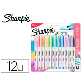 Sharpie Marcador S-Note Rotulador Punta Biselada Colores Surtidos Pastel Blíster 12 Ud Precio: 6.59000001. SKU: B18F79KSYB