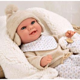 Muñecas Arias Muñeca Elegance 35 cm Babyto Beige con Manta (Muñeco de Peso) Español
