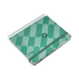 Agenda Espiral Antartik Pattern A5+ 2025 Dia Pagina Color Verde Papel 80 gr