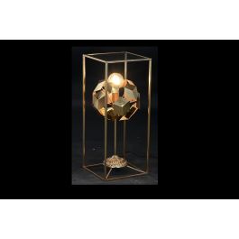 DKD Home Decor Lámpara de Pie Moderna Dorada de Metal y Cristal Geométrico 30x30x71 cm con Casquillo E27 50W 220V