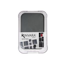 Kinvara Organizador con Antideslizante 24 cm Alto Plástico PET Reciclado y TPR Gris Transparente (Set de 12)
