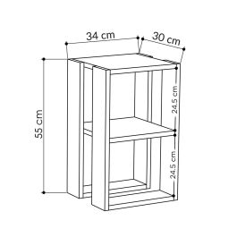 Mesa de Centro Alexandra House Living Blanco Madera MDP 60 x 32 x 60 cm 1 Estante