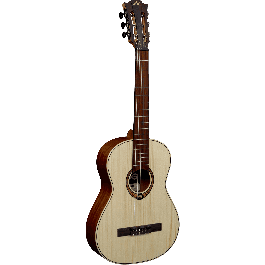 LAG Guitarra Clásica Occitania 70 - 4/4 Guitarra Clásica de Abeto Engelmann Macizo y Caoba, Acabado Satinado Natural