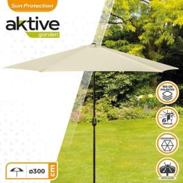 Parasol terraza 300 cm con chimenea y mástil de aluminio 3,8 cm color crema Parasol terraza 300 cm con chimenea y mástil de aluminio 3,8 cm color crema