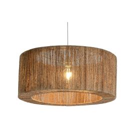 DKD Home Decor Lámpara de Techo Urban de Yute y Metal Marrón 61x61x25 cm para Bombilla E27