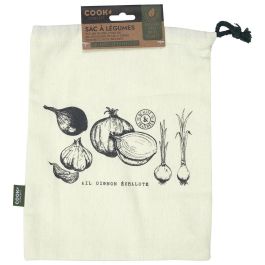Cook Concept Bolsa Conserva Reutilizable de Tela con Cuerda para Verduras 21x1,5x26,5 cm