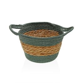 Cesta Redonda Versa Verde con Asas 19x13 cm - Alga y Papel (2 Unidades)