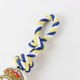 Cerdá Juguete de Cuerda para Perro | Licencia Oficial Real Madrid | Accesorios para Mascotas | Ideal para Masticar y Jugar | Blanco | 15x33x10 cm