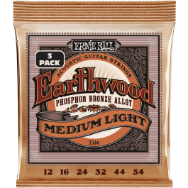 Ernieball 92/8 Phosphor Bz. Medium Light 12-54 Tripack (3) Juego Acústica Earthwood Cuerdas Guitarra Acústica Mediana Ligera Bronce Fósforo Precio: 23.50000048. SKU: B1GV7P9BEP