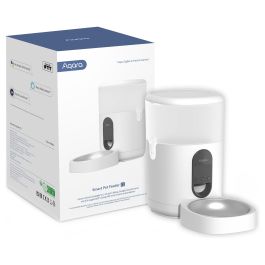 Aqara PETC1-M01 Comedero Automático para Mascotas, 4L, Blanco, Control por App, Batería/USB, Interior