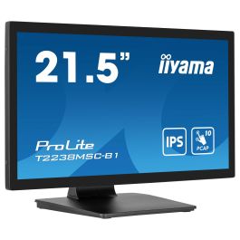 iiyama ProLite T2238MSC-B1 Monitor táctil IPS de 21.5" Full HD (1920x1080) con panel 10 puntos táctiles, HDMI, DisplayPort, USB 3.2, Altavoces, Negro
