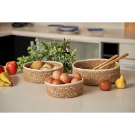Privilege Set de 3 Cestas Redondas de Mimbre - Ø26 cm, Ø20 cm y Ø17 cm (4 Cajas)