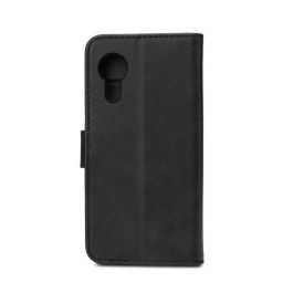 eSTUFF Funda WALES Samsung Galaxy Xcover 7, Cuero PU Negro, Tipo Cartera con Tapa y Soporte, Almacena 3 Tarjetas y Efectivo