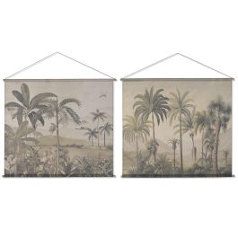 DKD Home Decor Lienzo Colonial de Lino y Abeto con Palmeras Verde Beige 125x145 cm (4 Unidades) Precio: 67.69000029. SKU: B1J5XRBPDS