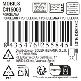 La Mediterranea Plato Hondo Colección Mobius 21 cm (18 Unidades)