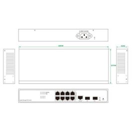 Ernitec Switch gestionado Capa 2+, 8 puertos Gigabit PoE, 2 SFP Gigabit, 1 consola, IEEE 802.3at/af