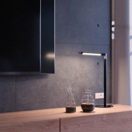 Archivo 2000 Lámpara LED Sobremesa Aura Cabezal Giratorio 360º Regulador Intensidad 390x420 mm Negro