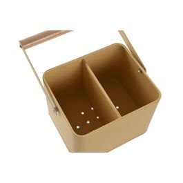 DKD Home Decor Cubertero Vintage Chinalight 22 de Metal y Pino, Terracota Amarillo, 15.5 x 24 x 18 cm (Juego de 2)