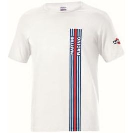 Sparco Martini Racing S01339MRBI6XXX Camiseta Soft Jersey de Algodón Elástico con Rayas Martini Big Stripes Blanco XXXL Hecha en Italia