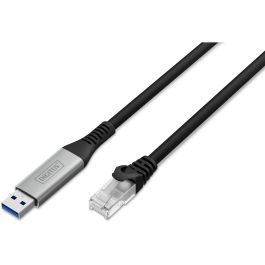 DIGITUS Cable Ethernet USB 3.2 Gen1 RJ45 Cat6a S/FTP Negro 1 Gbit/s 15m Plug & Play Libre de Halógenos