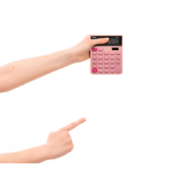 Liderpapel xf23 Calculadora de Sobremesa 10 Dígitos Solar y Pilas Color Rosa 127x105x24 mm