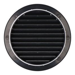 Edm Rejilla de Ventilación Redonda Ø125mm Empotrable con Mosquitera ABS Gris Antracita