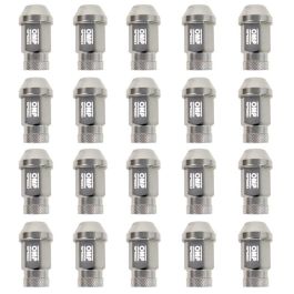 Omp Tuercas De Aluminio 7075 M14x1.25 Llave 19mm Largo 40mm Color Gris Juego 20 Unidades OMPS09941404