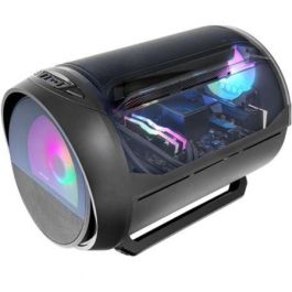 Mars gaming Caja MCCYLON MicroATX Negra con Diseño Cilíndrico Futurista y Ventana Panorámica para Gaming