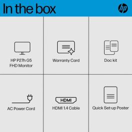 HP P27h G5 Monitor FHD 27 pulgadas (68.6 cm) con Audio Integrado, Pantalla Nítida, para Oficina y Teletrabajo, Maximiza Productividad