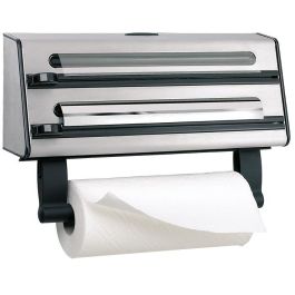 Emsa 504180 Contura 3-fach-Schneidabroller, Dispensador Triple de Papel, Aluminio y Film, Acero Inoxidable, Plata/Negro Precio: 46.49999992. SKU: B18Z3YKLS6