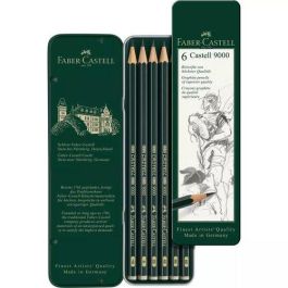 Faber castell lápiz de grafito 9000 durezas hb, b, 2b, 4b, 6b y 8b estuche de 6 surtidos Precio: 7.88999981. SKU: B1KF8X7RLD