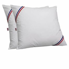 Dodo Set de 2 Cojines Tentación 60x60 cm Relleno Poliéster Fibra Hueca 100% Silicona Funda Piel de Melocotón Blanco