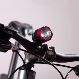 Luz Delantera Bicicleta LED con 3 Modos (Alta, Media, Parpadeo), 20 Lux, 200 min Autonomía. Montaje Manillar Sin Herramientas, Pilas AAA.